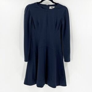 Eliza J Navy Blue Fit and Flare Long Sleeve Dress Women's Size 4